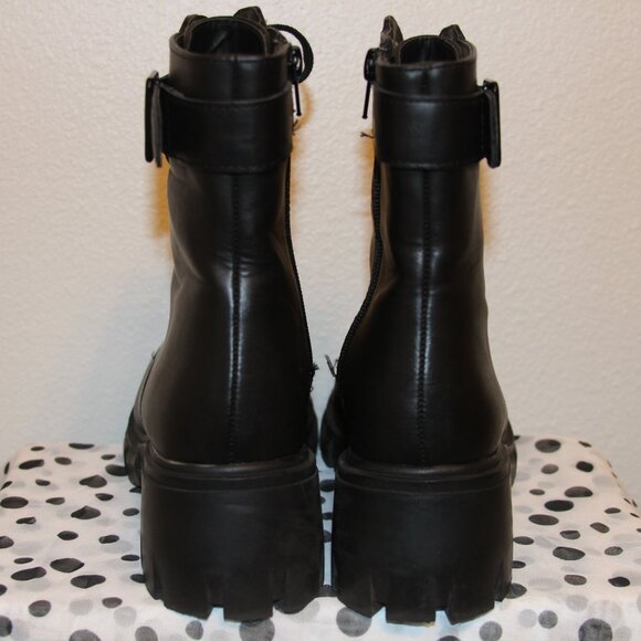 MIA Black Combat Boot Lace Up, Size 7 - Picture 4 of 6